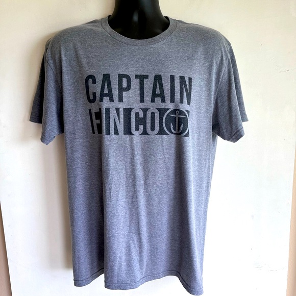 Captain fin co. Short sleeve t shirt mens large, gray with black front logo - Picture 1 of 7